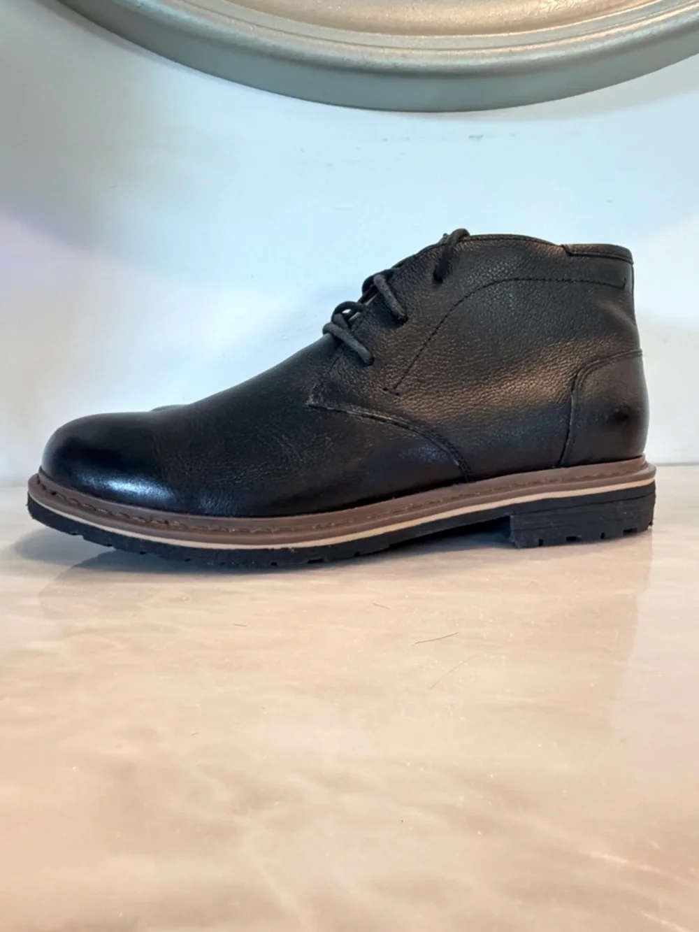 Blondo Waterproof Chukka Boots Men 9.5 Black Leather Lace Up Casual Dress